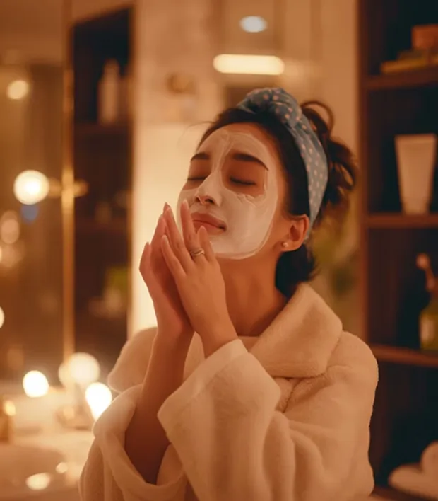 Guest relaxing during a spa treatment.